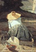 Paul-Camille Guigou The Washerwoman oil on canvas